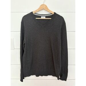 Old Navy Sweater Mens Large‎ Gray V-Neck Pullover Knit Lightweight Casual Ribbed